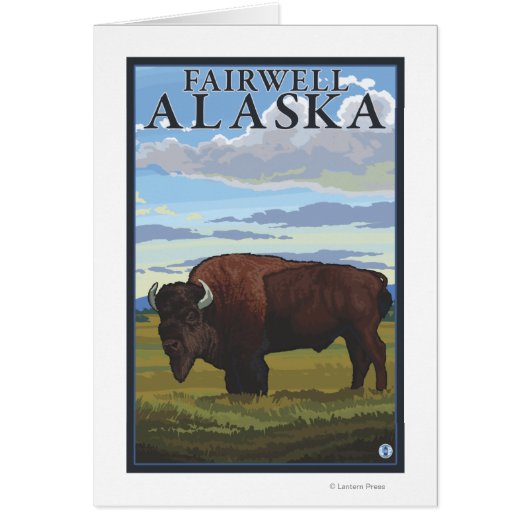 Bison Scene - Fairwell, Alaska Cards (Front)