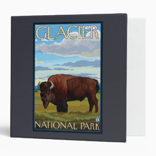 Bison Scene - Glacier National Park, MT 3 Ring Binder