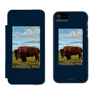 Bison Scene - Glacier National Park, MT iPhone SE/5/5s Wallet Case