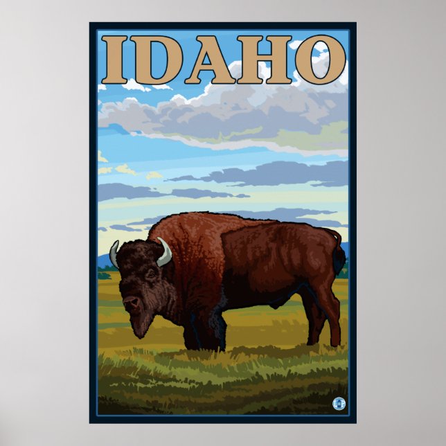 Bison Scene - Idaho Poster (Front)