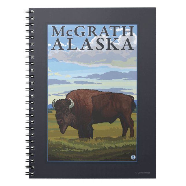 Bison Scene - McGrath, Alaska Notebook (Front)