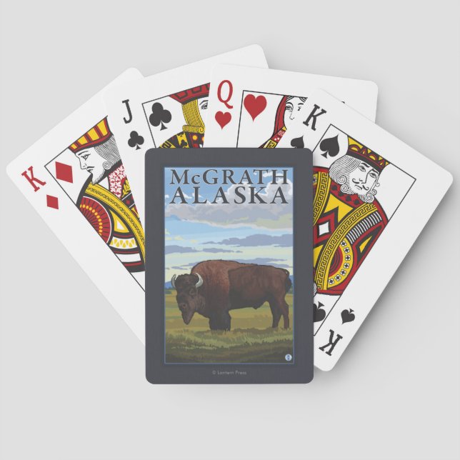Bison Scene - McGrath, Alaska Poker Cards (Back)
