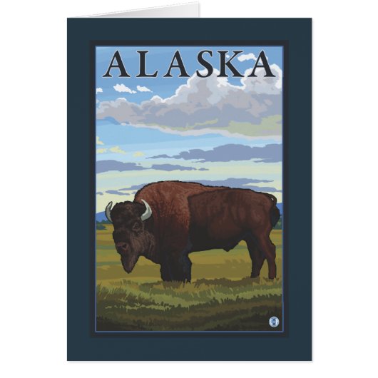 Bison Scene- Vintage Travel Poster Cards (Front)