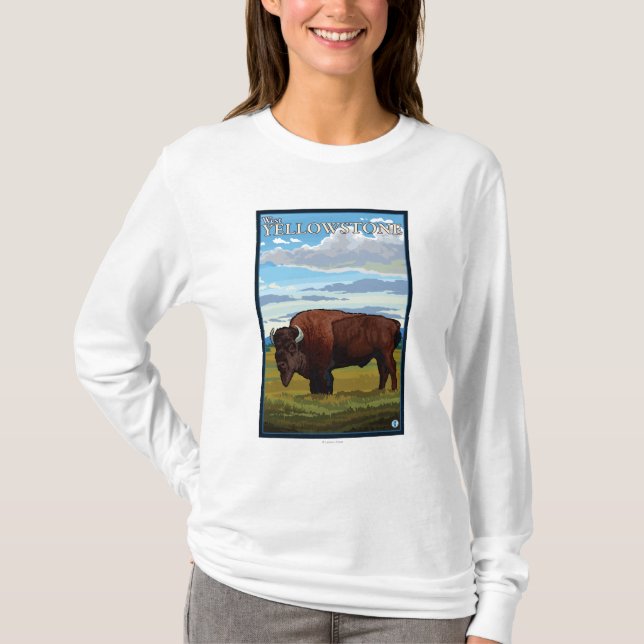 Bison Scene - West Yellowstone, Montana T-Shirt (Front)
