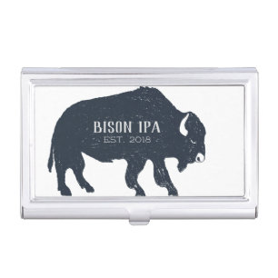 Bison Silhouette Customizable Business Card Case