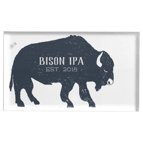 Bison Silhouette Customizable Place Card Holder