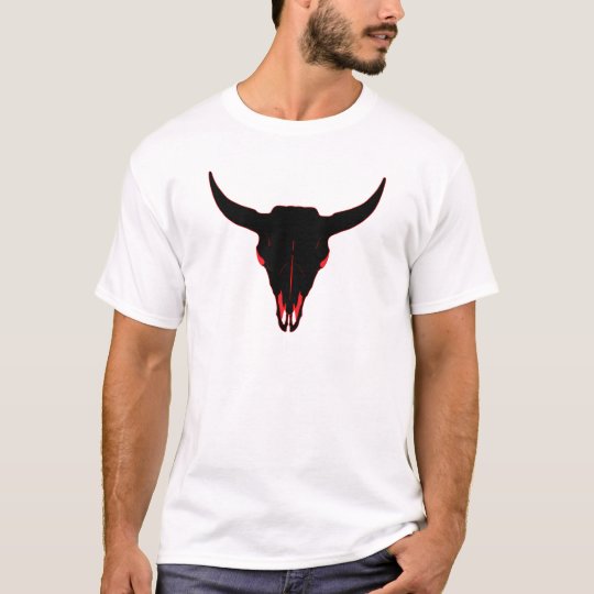 Bison Skull Black and Red T-Shirt