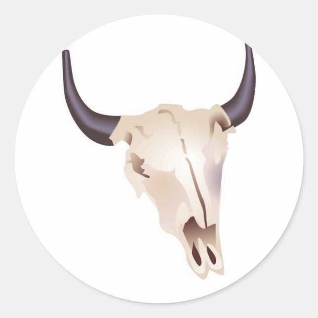 Bison Skull from the Wild West Classic Round Sticker (Front)