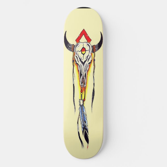 BISON SKULL SKATEBOARD DECK (Front)