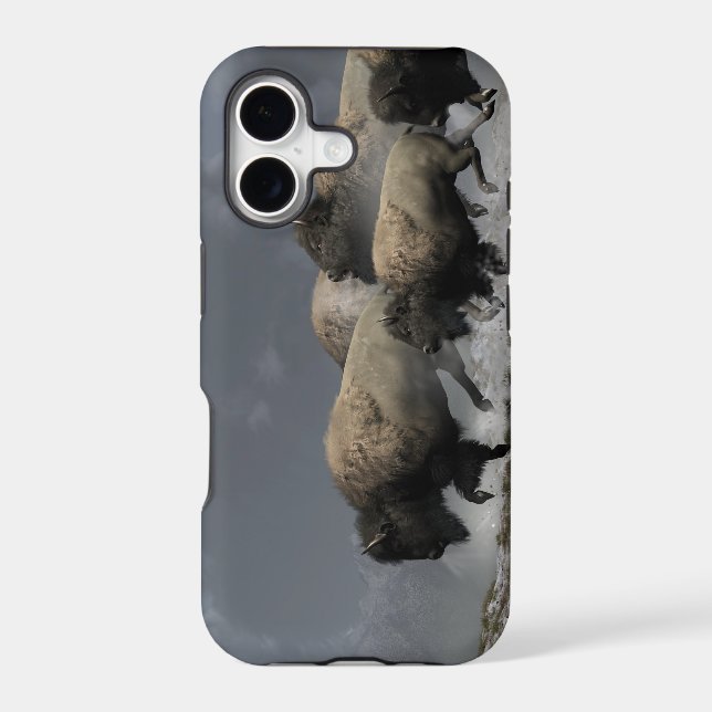 Bison Stampede Iphone Case (Back)