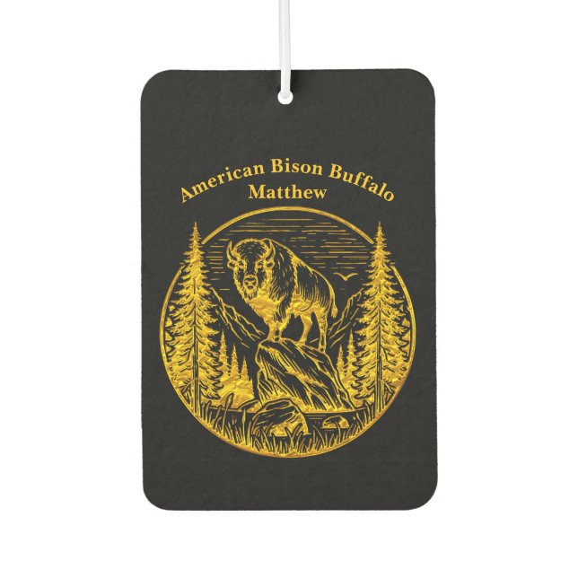 Bison Standing Proudly in a Natural Landscape Air Freshener (Front)