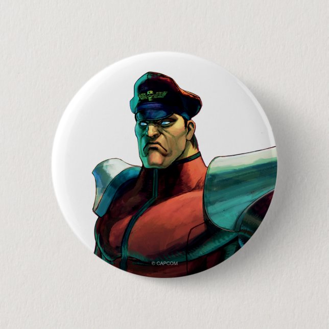 Bison Stare Pinback Button (Front)