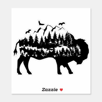 Bison Sticker by SweetSarahDreamStore at Zazzle