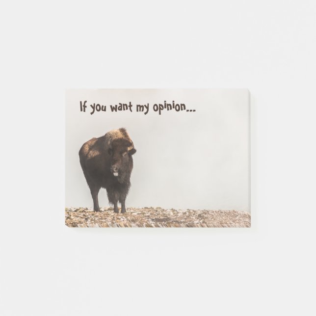 Bison Sticking His Tongue Out - Humor - Funny Post-it Notes (Front)