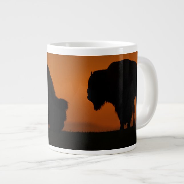 bison sunset large coffee mug (Front Right)