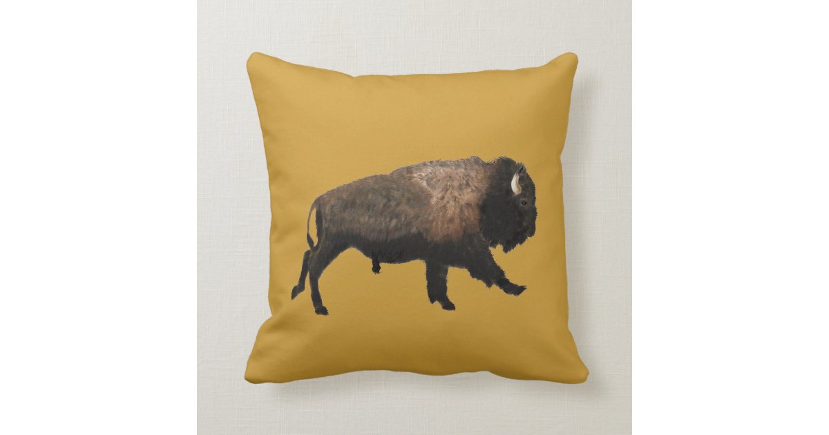 Bison Throw Pillow Zazzle Com