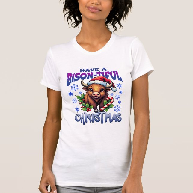 Bison-Tiful Christmas Cheer T-Shirt (Front)