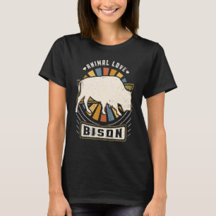 Bison Vintage Classic Retro Animal T-Shirt