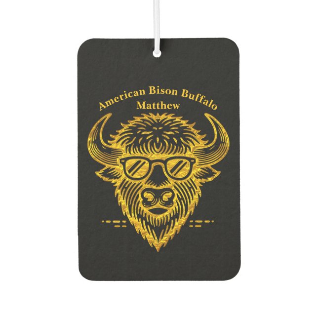 Bison Wearing Sunglasses With a Cool Expression Air Freshener (Front)