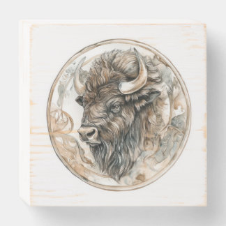 Bison Wild Tame and Timeless Collection Wooden Box Sign
