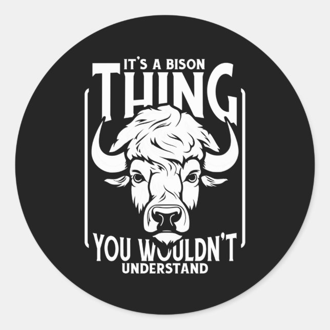 Bison Wildlife Animal American Bison Classic Round Sticker (Front)