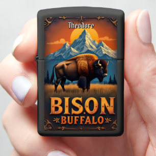 Bison with a View Zippo Lighter