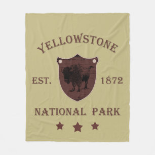 Bison Yellowstone National Park Fleece Blanket