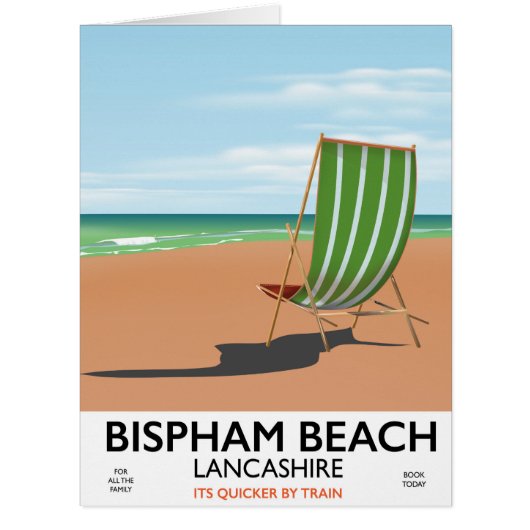 Bispham Beach Lancashire seaside poster Cards (Front)
