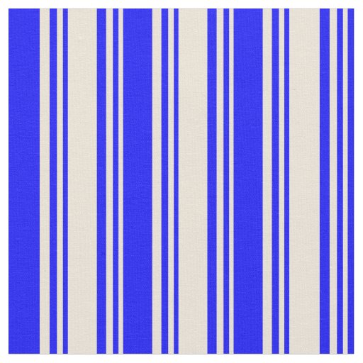 Bisque and Blue Lines/Stripes Pattern Fabric