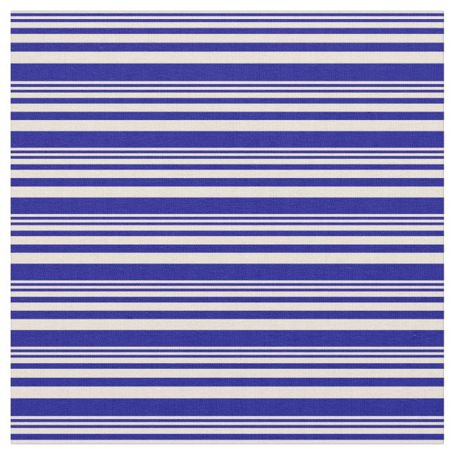 Bisque and Dark Blue Colored Pattern Fabric (Close Up)