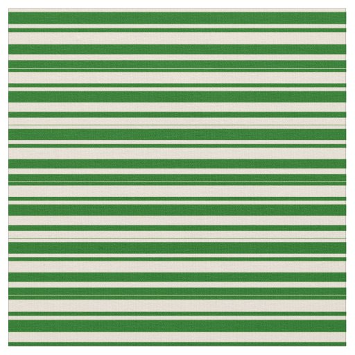 Bisque and Dark Green Colored Lines Fabric