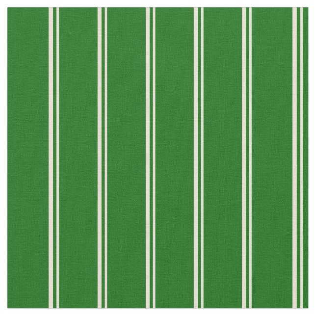 Bisque and Dark Green Lined/Striped Pattern Fabric (Close Up)