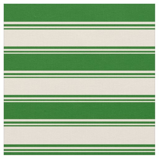 Bisque and Dark Green Lines Fabric