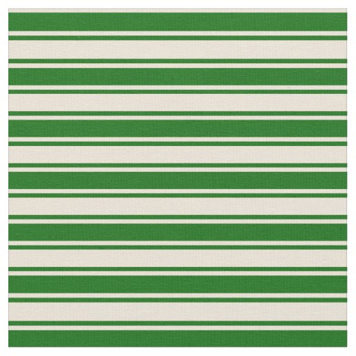Bisque and Dark Green Lines Fabric