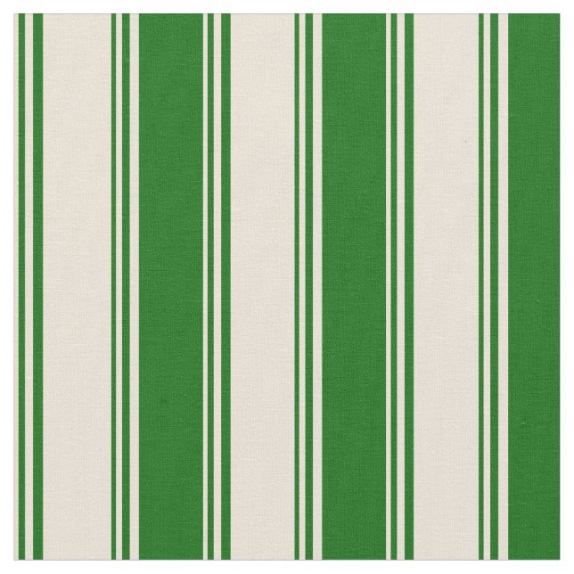 Bisque and Dark Green Pattern Fabric (Close Up)
