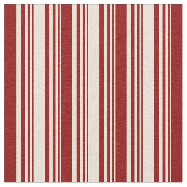Bisque and Dark Red Pattern Fabric (Close Up)