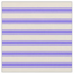 [ Thumbnail: Bisque and Medium Slate Blue Colored Lines Fabric ]