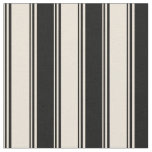 [ Thumbnail: Bisque & Black Colored Lines/Stripes Pattern Fabric ]