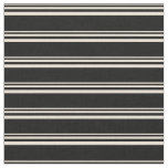 Bisque &amp; Black Pattern of Stripes Fabric