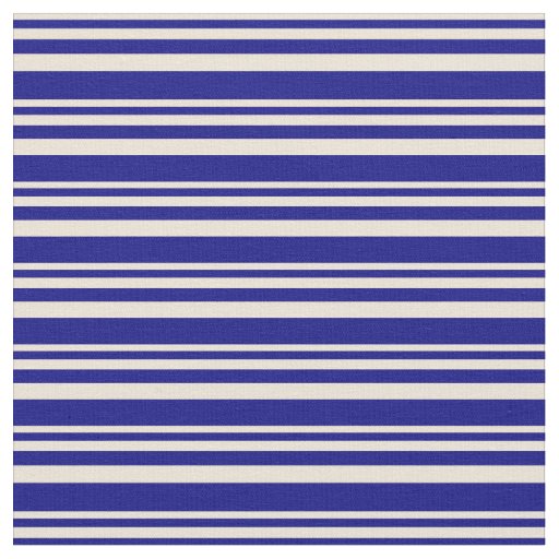 Bisque & Blue Colored Stripes Fabric