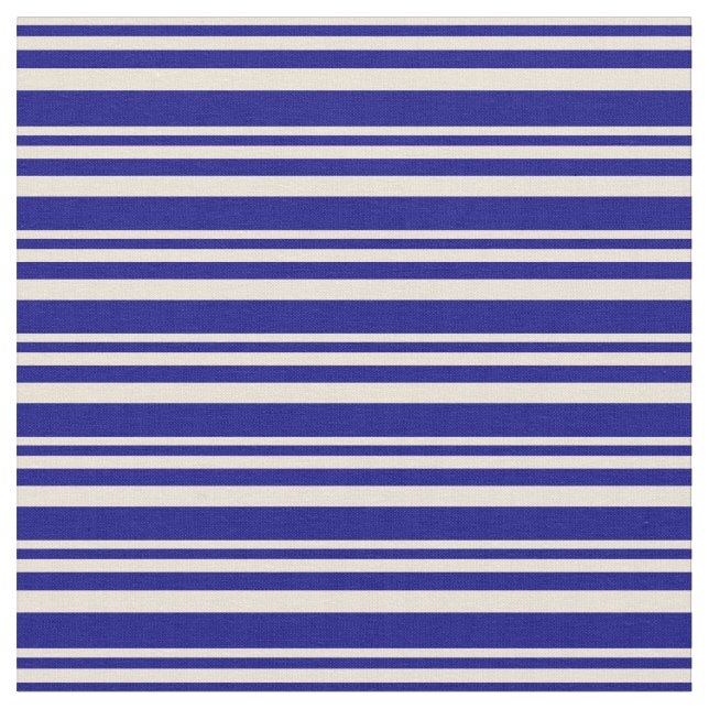 Bisque & Blue Colored Stripes Fabric (Close Up)