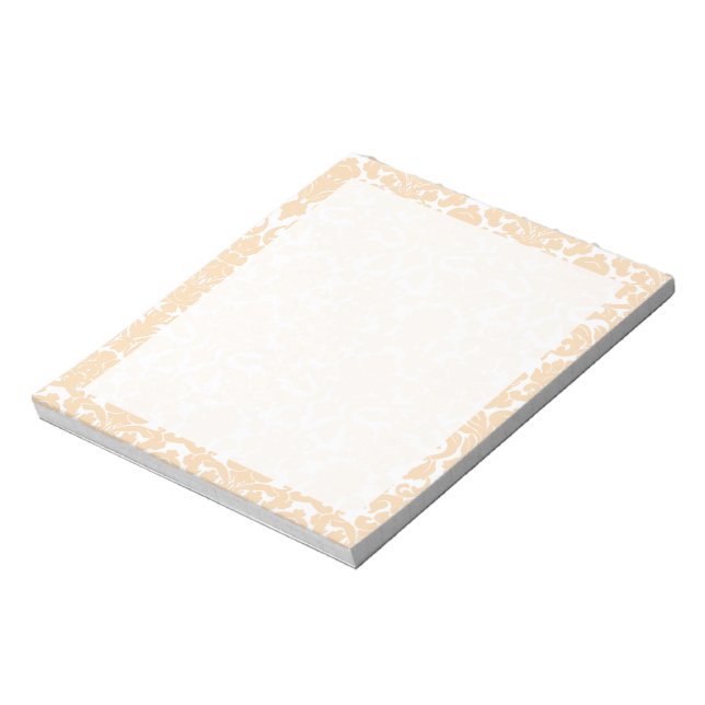 Bisque Color Damask Pattern Notepad (Rotated)