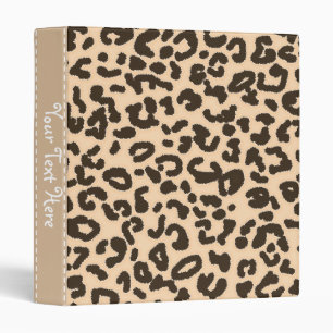 Bisque Color Leopard Animal Print Binder