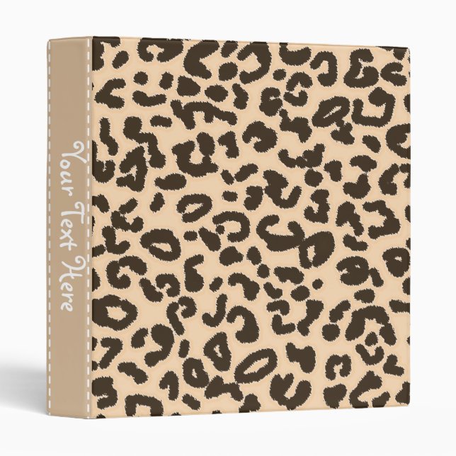 Bisque Color Leopard Animal Print Binder (Front/Spine)