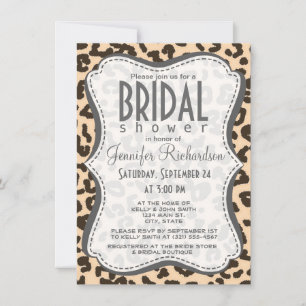 Bisque Color Leopard Animal Print Invitation