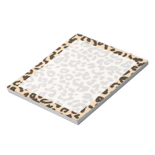 Bisque Color Leopard Animal Print Notepad