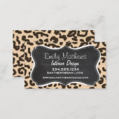 Bisque Color Leopard Print; Retro Chalkboard Business Card (Front/Back)