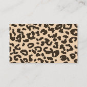 Bisque Color Leopard Print; Retro Chalkboard Business Card (Back)