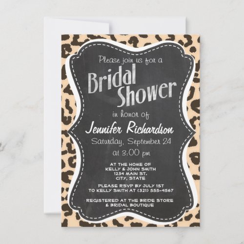 Bisque Color Leopard Print; Retro Chalkboard Announcements