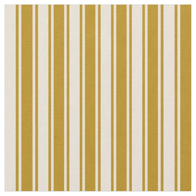 Bisque & Dark Goldenrod Stripes Pattern Fabric (Close Up)